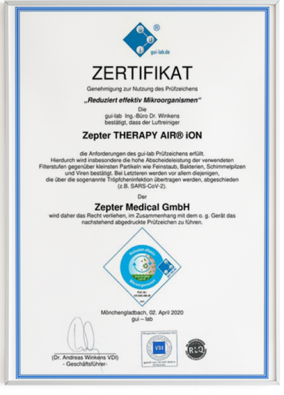 Expterten Testen sertifikat - Najbolji prečišćivač vazduha po oceni Expter Testen nezavisnog nemačkom tela